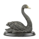 Bronze Cygne, socle en marbre noir