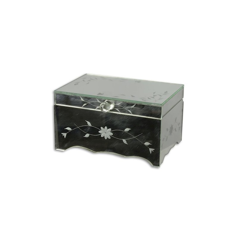 Rectangular engraved mirror box