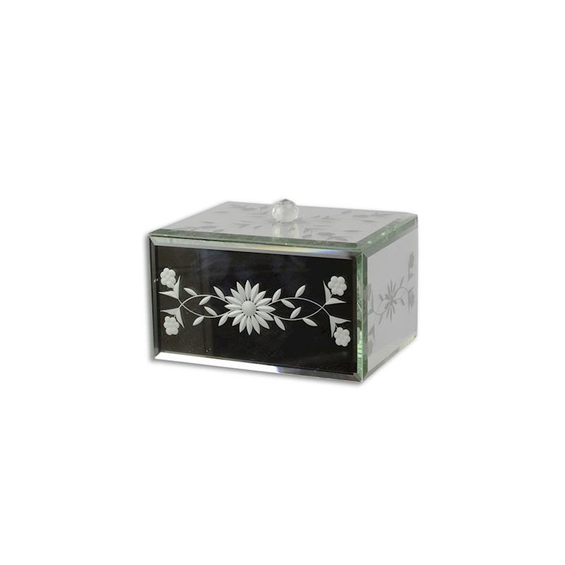 Rectangular engraved mirror box