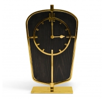 Pendule de bureau style Art Deco dorée