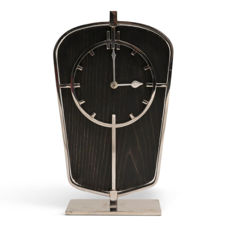 Silver Art Deco-style desk clock