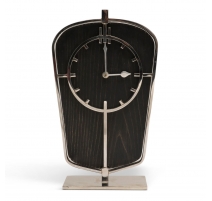 Pendule de bureau style Art Deco argentée