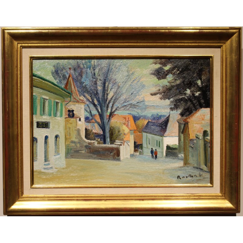 Tableau \"Bursins\" signé ROCHAT