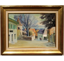 Tableau "Bursins" signé ROCHAT