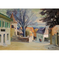 Tableau \"Bursins\" signé ROCHAT