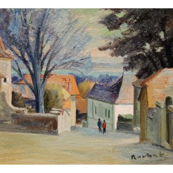 Tableau \"Bursins\" signé ROCHAT