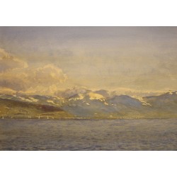 Aquarelle "Lac Léman" signé R ZAHND