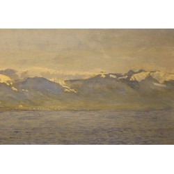 Aquarelle "Lac Léman" signé R ZAHND