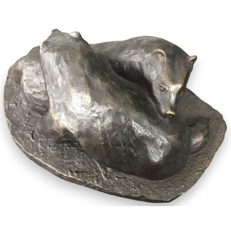 Bronze \"Blaireaux\", signé HAINARD