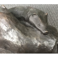 Bronze \"Blaireaux\", signé HAINARD