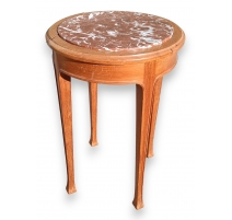 Guéridon Art-Nouveau avec plateau marbre