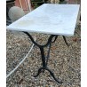 Bistro table with a white marble top