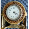 Desk clock in brass with a rosewood-effect finish