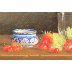 Tableau \"Groseilles et Fraises\" signé DANEÏS