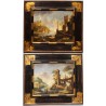 Paire de tableaux \"Paysages\" signés CALZOLARI