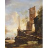 Paire de tableaux \"Paysages\" signés CALZOLARI