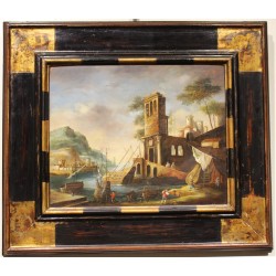 Paire de tableaux \"Paysages\" signés CALZOLARI