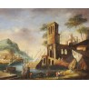 Paire de tableaux \"Paysages\" signés CALZOLARI