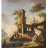 Paire de tableaux \"Paysages\" signés CALZOLARI