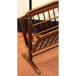 Cherry wood and brass magazine rack