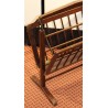 Cherry wood and brass magazine rack