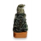 Grande boite en jade sculpté décor oiseau et fleur