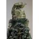 Grande boite en jade sculpté décor oiseau et fleur