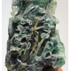 Grande boite en jade sculpté décor oiseau et fleur