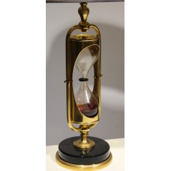 Lampe sablier en laiton et verre