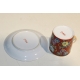 Tasse et sous-tasse en pocelaine rouge