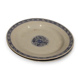 Paire d\'assiettes en pocelaine bleu blanc