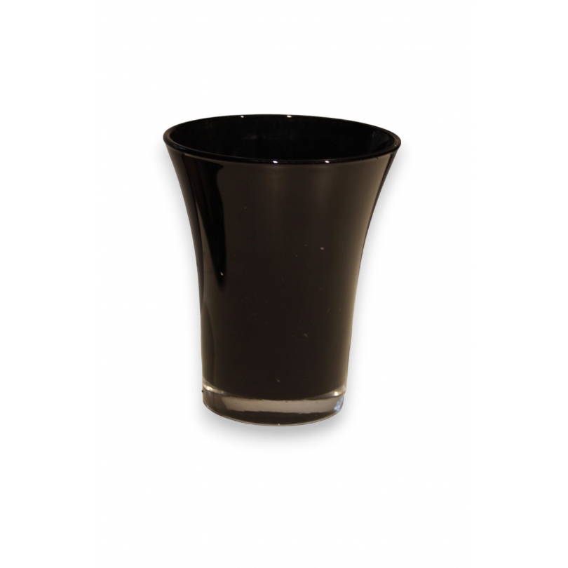 Vase en verre noir