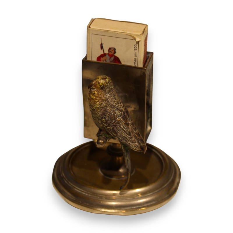 Porte-allumettes Perroquet en bronze de Vienne