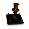 Brass and black glass candle holder