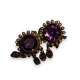 Broche en argent et verre violet