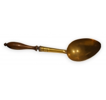 Grande cuillère en laiton et bois