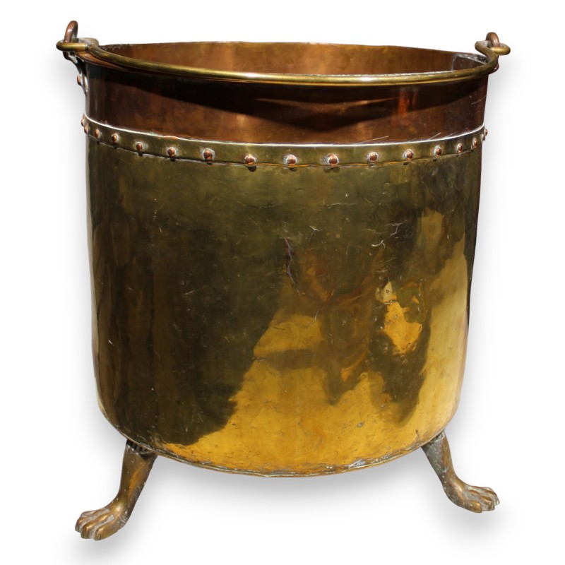 Large bowl on brass and copper feet