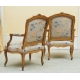 Paire de fauteuils Louis XV à la reine