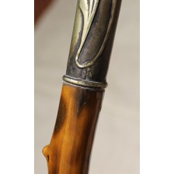 Canne crosse en métal argenté