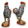 Paire de coqs cloisonnés