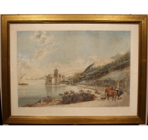 Eau-forte "Chateau de Chillon" par JOYEUX