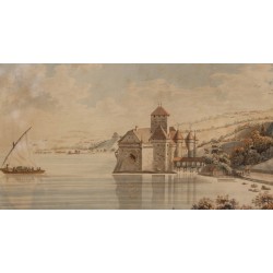 Eau-forte "Chateau de Chillon" par JOYEUX