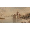 Eau-forte "Chateau de Chillon" par JOYEUX