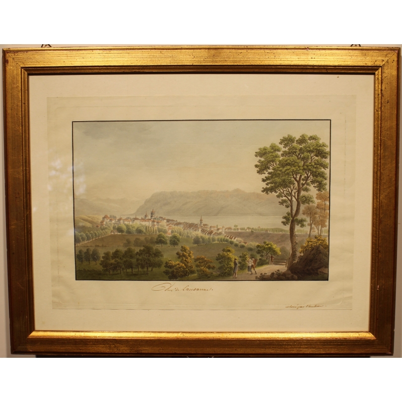 Gravure "Vue de Lausanne" par WEIBEL