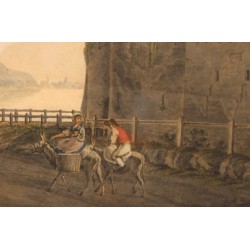 Engraving of ‘Chillon Castle’ by LOCHER