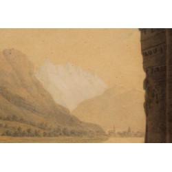 Engraving of ‘Chillon Castle’ by LOCHER
