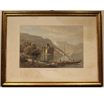 Gravure "Chateau de Chillon" par SUTER