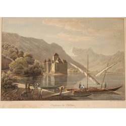 Engraving of ‘Chillon Castle’ by SUTER