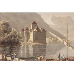 Engraving of ‘Chillon Castle’ by SUTER