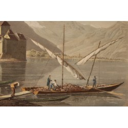 Engraving of ‘Chillon Castle’ by SUTER